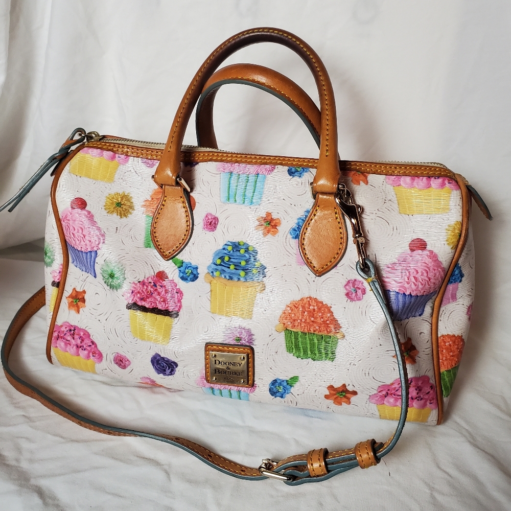 Dooney & Bourke Cupcake Barrel Satchel Handbag with Shoulder Strap